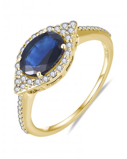 OVAL SAPPHIRE DIAMOND RING (TR6328)