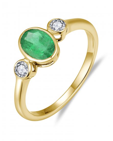 OVAL EMERALD DIAMOND RING (TR6335)