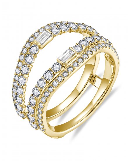CURVED STYLE ENHANCER BAGUETTE DIAMOND RING (TR6353)