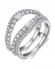 CURVED STYLE ENHANCER BAGUETTE DIAMOND RING (TR6353)