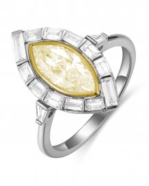 MULTI TONE MARQUISE DIAMOND ENGAGEMENT RING (TR6433)