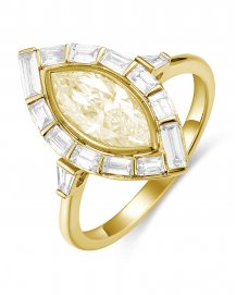 MULTI TONE MARQUISE DIAMOND ENGAGEMENT RING (TR6433)