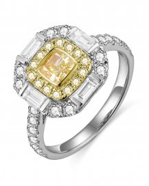 MULTI TONE CUSHION DIAMOND ENGAGEMENT RING (TR6434)