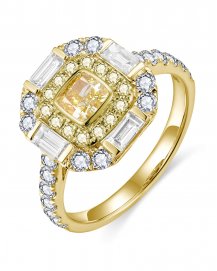 MULTI TONE CUSHION DIAMOND ENGAGEMENT RING (TR6434)