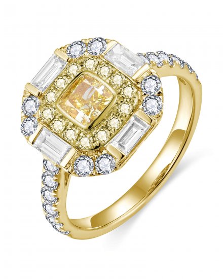 MULTI TONE CUSHION DIAMOND ENGAGEMENT RING (TR6434)