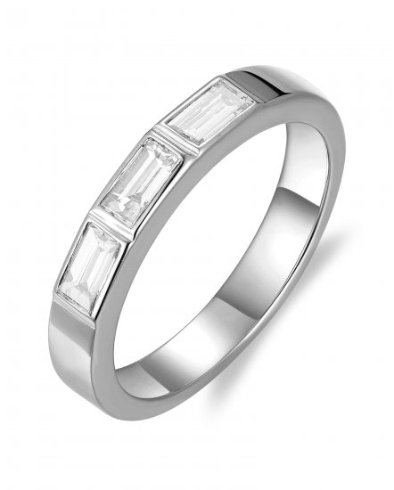 THREE STONE BAGUETTE DIAMOND RING (TR6436)