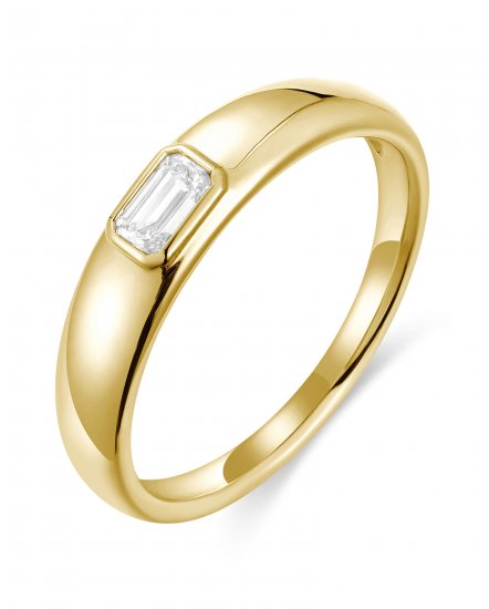 EMERALD CUT SOLITAIRE DIAMOND RING (TR6461)