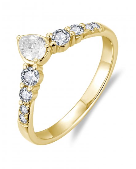 CURVED STYLE PEAR DIAMOND BAND (TR6462)
