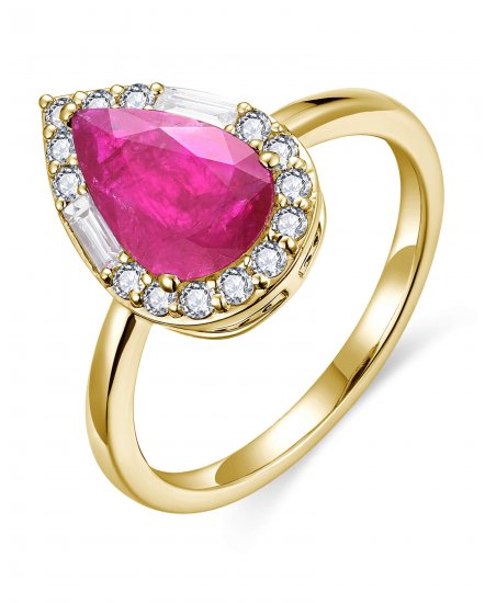 PEAR RUBY DIAMOND RING (TR6465)