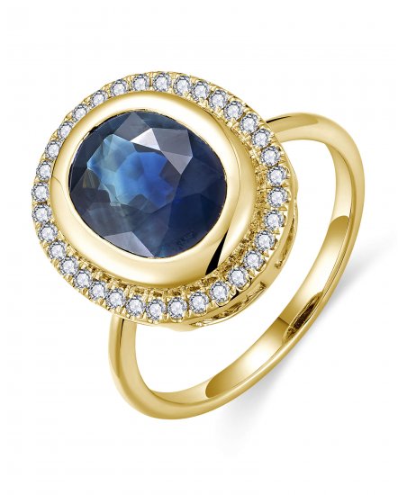 OVAL SAPPHIRE DIAMOND RING (TR6467)