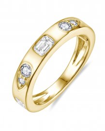 EMERALD CUT DIAMOND BAND (TR6471)