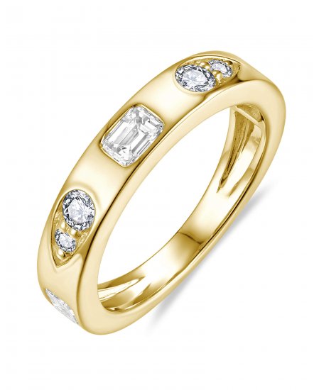 EMERALD CUT DIAMOND BAND (TR6471)