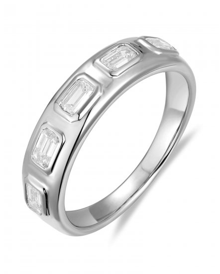 EMERALD CUT DIAMOND BAND (TR6477)