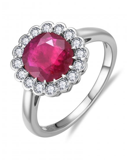 CUSHION RUBY DIAMOND RING (TR6479)