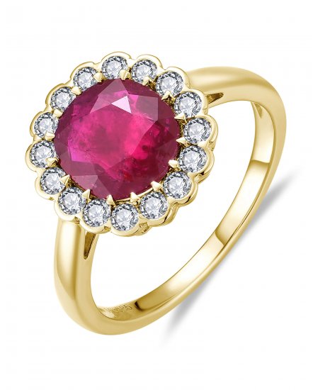 CUSHION RUBY DIAMOND RING (TR6479)