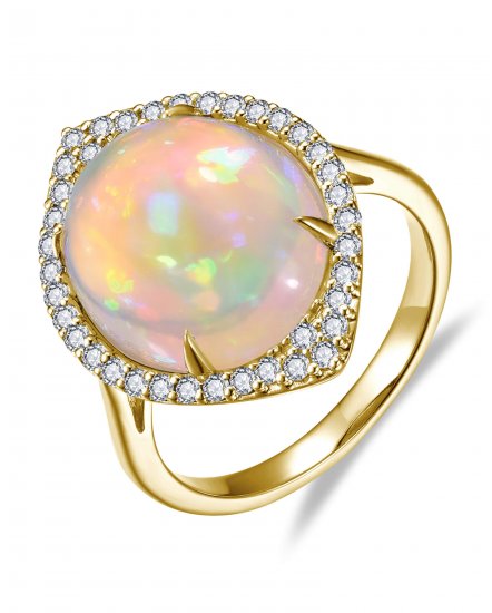 OVAL OPAL DIAMOND RING (TR6494)