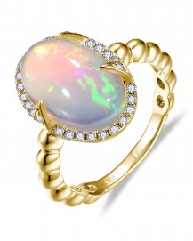 OVAL OPAL DIAMOND RING (TR6497)