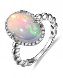 OVAL OPAL DIAMOND RING (TR6497)