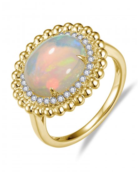 OVAL OPAL DIAMOND RING (TR6498)
