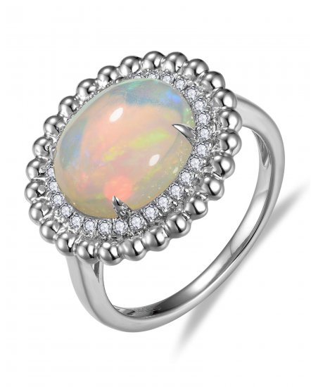 OVAL OPAL DIAMOND RING (TR6498)