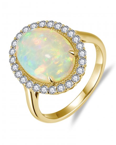 OVAL OPAL DIAMOND RING (TR6499)
