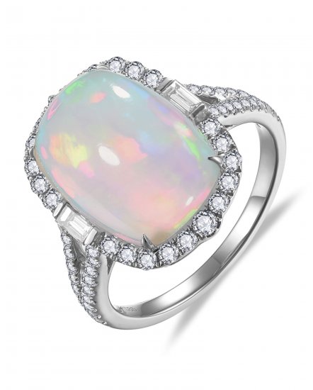 CUSHION OPAL DIAMOND RING (TR6500)