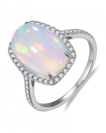 CUSHION OPAL DIAMOND RING (TR6502)