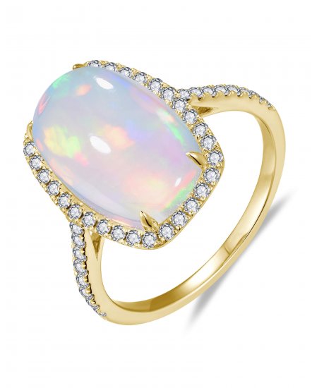 CUSHION OPAL DIAMOND RING (TR6502)