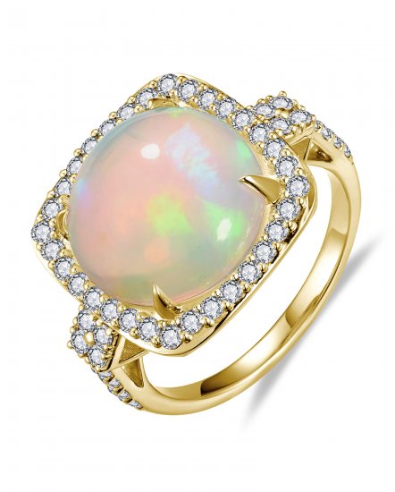 ROUND OPAL DIAMOND RING (TR6504)