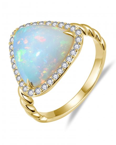 TRIANGLE OPAL DIAMOND RING (TR6505)