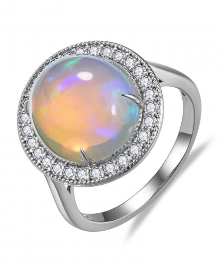 OVAL OPAL DIAMOND RING (TR6511)