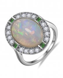 OVAL OPAL DIAMOND RING (TR6512)