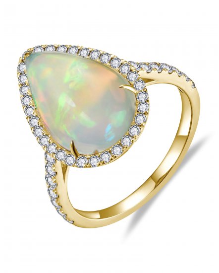 PEAR OPAL DIAMOND RING (TR6513)