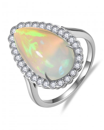 PEAR OPAL DIAMOND RING (TR6514)