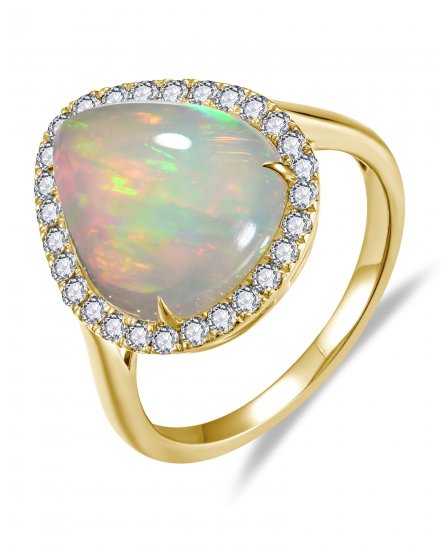 PEAR OPAL DIAMOND RING (TR6515)