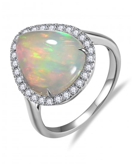 PEAR OPAL DIAMOND RING (TR6515)