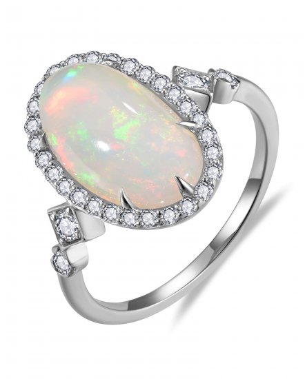 OVAL OPAL DIAMOND RING (TR6516)