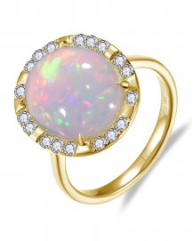 OVAL OPAL DIAMOND RING (TR6537)