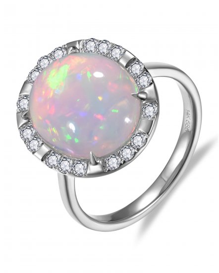 OVAL OPAL DIAMOND RING (TR6537)