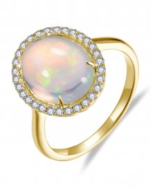 OVAL OPAL DIAMOND RING (TR6538)