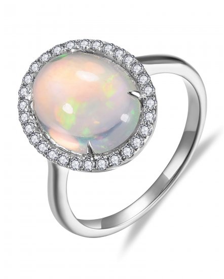 OVAL OPAL DIAMOND RING (TR6538)