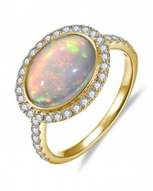 OVAL OPAL DIAMOND RING (TR6539)