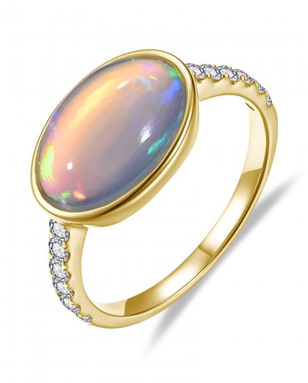 OVAL OPAL DIAMOND RING (TR6540)