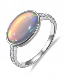 OVAL OPAL DIAMOND RING (TR6540)