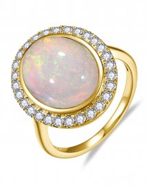 OVAL OPAL DIAMOND RING (TR6541)