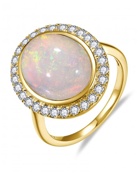 OVAL OPAL DIAMOND RING (TR6541)