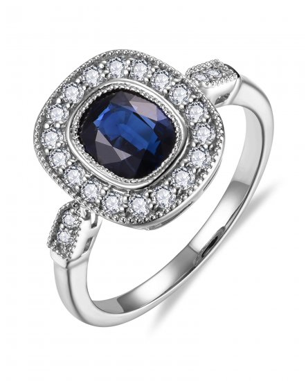OVAL SAPPHIRE DIAMOND RING (TR6542)