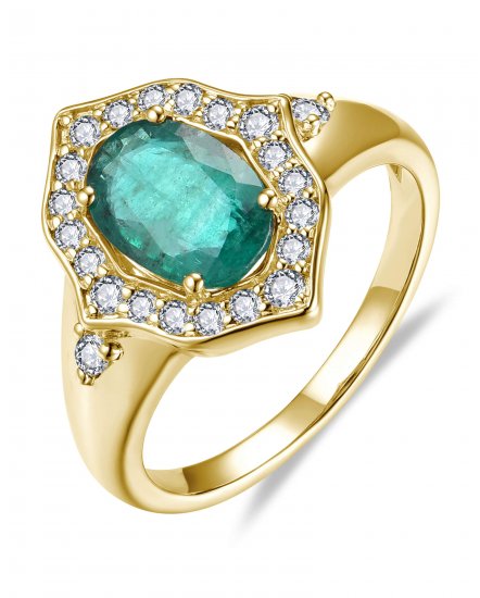 OVAL EMERALD DIAMOND RING (TR6543)