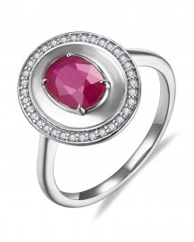 OVAL RUBY DIAMOND RING (TR6545)