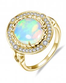 OVAL OPAL DIAMOND RING (TR6549)